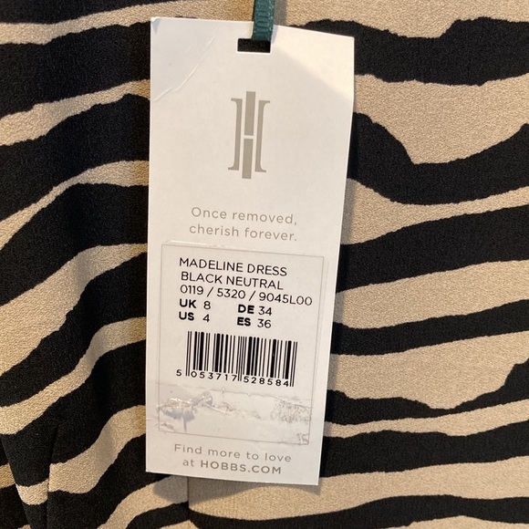 Hobbs Madeline Animal Print Dress, Black/Neutral - Picture 11 of 12